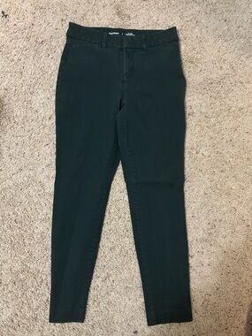 Old Navy Dark Green Slim Stretch Pants